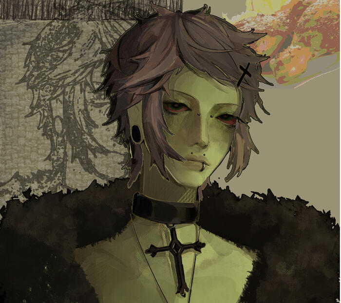 Full render head, easy background